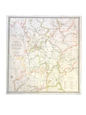 Lot 79 - Bradshaw (George) Map of Canals, Navigable Rivers, Railroads & c. in the Midland Counties, 1829