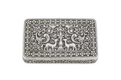 Lot 162 - A rare mid-19th century Ceylonese (Sri Lankan) unmarked silver snuff box, Kandy circa 1870