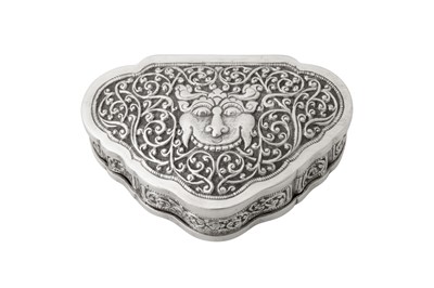 Lot 143 - An early 20th century Ceylonese (Sri Lankan) unmarked silver box, Kandy circa 1930