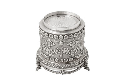 Lot 124 - An unusual and rare late 19th century Anglo – Indian unmarked silver betel box, Madras circa 1880