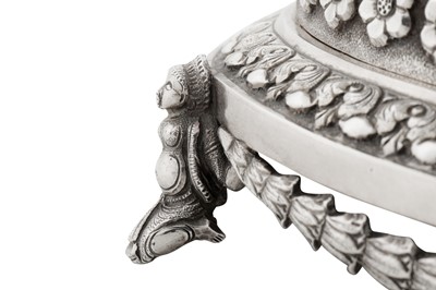 Lot 124 - An unusual and rare late 19th century Anglo – Indian unmarked silver betel box, Madras circa 1880