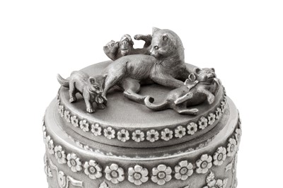 Lot 124 - An unusual and rare late 19th century Anglo – Indian unmarked silver betel box, Madras circa 1880