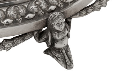 Lot 124 - An unusual and rare late 19th century Anglo – Indian unmarked silver betel box, Madras circa 1880