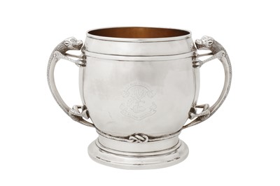 Lot 75 - A late 19th century Indian Colonial unmarked silver twin handled cup, Calcutta circa 1880