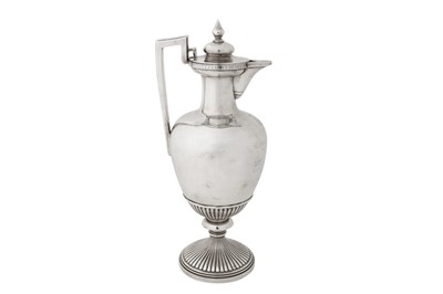 Lot 81 - A late 19th century Indian colonial silver ewer, Madras dated 1885 by Peter Orr (est. 1848)