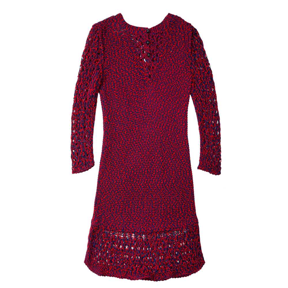 Lot 42 - Chanel Red Crochet Pocket Dress - Size 36