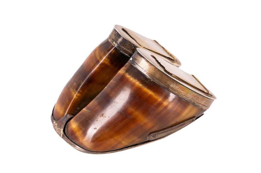 Lot 173 - A Victorian sterling silver mounted hoof double vesta case, Exeter 1879 by Josiah Williams