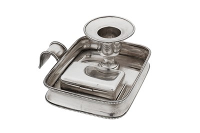 Lot 45 - A Victorian sterling silver combination vesta case and taper stick, London 1886 by William Leuchars