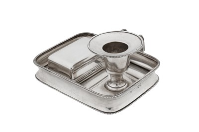 Lot 45 - A Victorian sterling silver combination vesta case and taper stick, London 1886 by William Leuchars