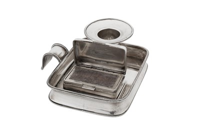 Lot 45 - A Victorian sterling silver combination vesta case and taper stick, London 1886 by William Leuchars