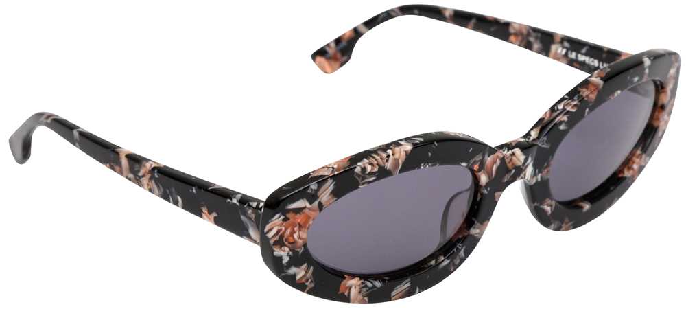 Lot 637 - Le Specs Luxe Meteor Amour Black Floral Sunglasses