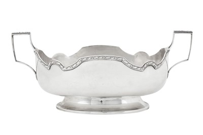 Lot 273 - An early 20th century Austrian 800 standard silver twin handled jardinière bowl, Vienna circa 1910 by Franz Martinetz (active 1902-24)