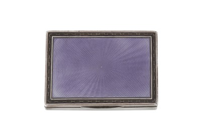 Lot 25 - An early 20th century Austrian 750 standard silver and enamel cigarette case, Vienna circa 1910 by Mathias Simon (active 1893 - 1911)