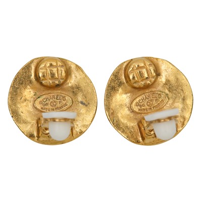 Lot 143 - Chanel Button CC Clip On Earrings