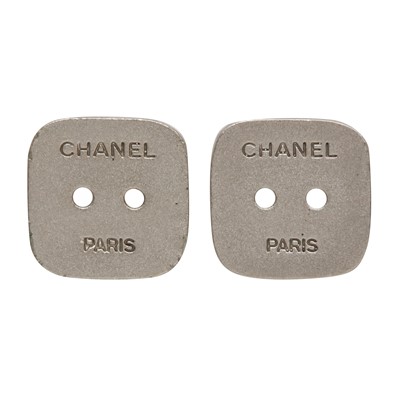 Lot 548 - Chanel Mini Square Button Clip On Earrings