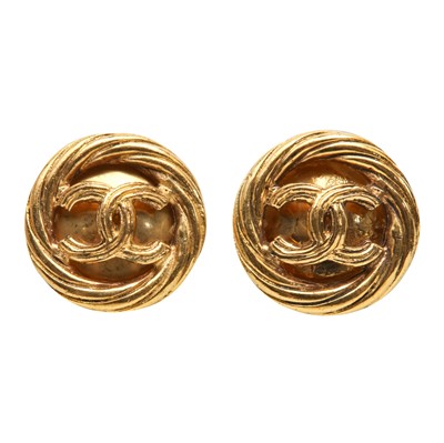 Lot 144 - Chanel CC Twist Edge Clip On Earrings