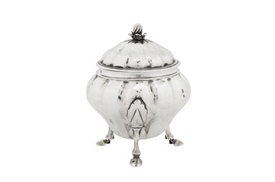 Lot 314 - A mid-18th century Maltese silver covered sugar bowl, circa 1750 by Antonio Pullicino (reg. 1734)