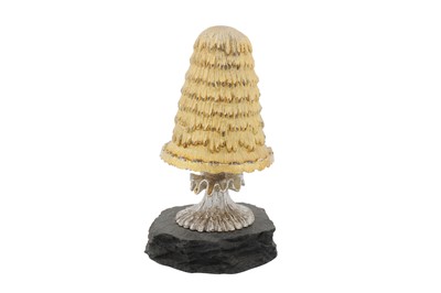 Lot 365 - An Elizabeth II sterling silver parcel gilt novelty surprise mushroom, London 1980 by Christopher Nigel Lawrence