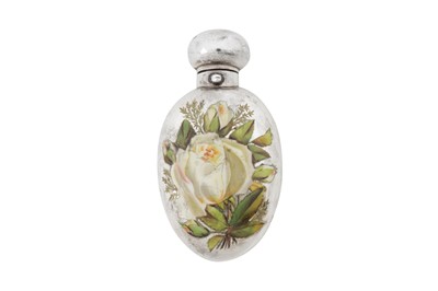 Lot 43 - A Victorian sterling silver and enamel scent bottle, London 1885 by George Heath