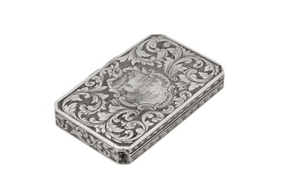 Lot 3 - A Victorian sterling silver snuff box, Birmingham 1842 by Edward Smith