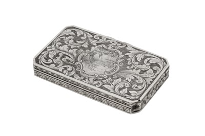 Lot 3 - A Victorian sterling silver snuff box, Birmingham 1842 by Edward Smith