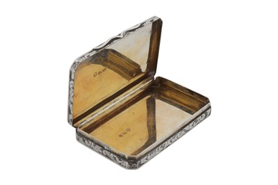 Lot 3 - A Victorian sterling silver snuff box, Birmingham 1842 by Edward Smith