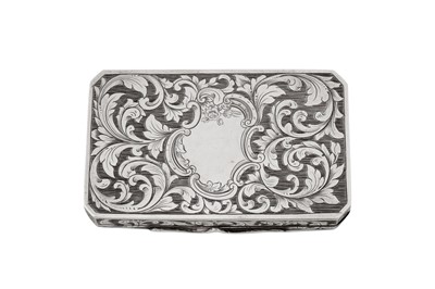 Lot 3 - A Victorian sterling silver snuff box, Birmingham 1842 by Edward Smith