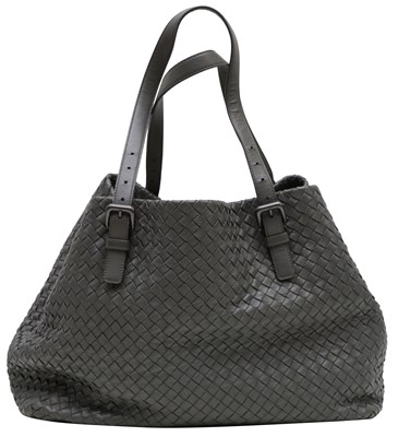 Lot 78 - Bottega Veneta Grey Intrecciato Large Cabat Tote