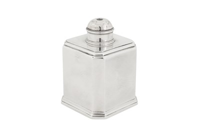 Lot 429 - A George III sterling silver tea caddy, London 1765 by John Langford II and John Sebille (active 1763-70)