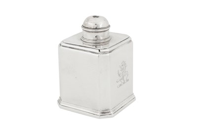 Lot 429 - A George III sterling silver tea caddy, London 1765 by John Langford II and John Sebille (active 1763-70)