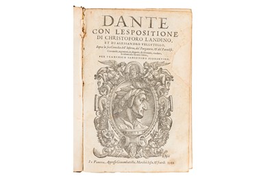 Lot 4 - Dante con l'espositione di Christoforo Landino, Venice, 1564