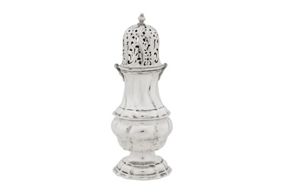 Lot 267 - A mid-18th century Swiss silver sugar caster, Geneva circa 1750 by CFB