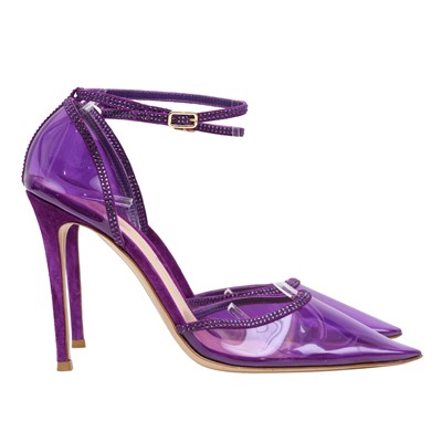 Lot 596 - Gianvito Rossi Purple Sabin Heeled Pump - Size 39
