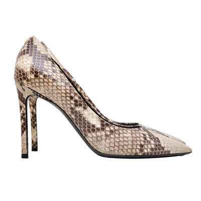 Lot 632 - λ Louis Vuitton Brown Python Heeled Pump - Size 39