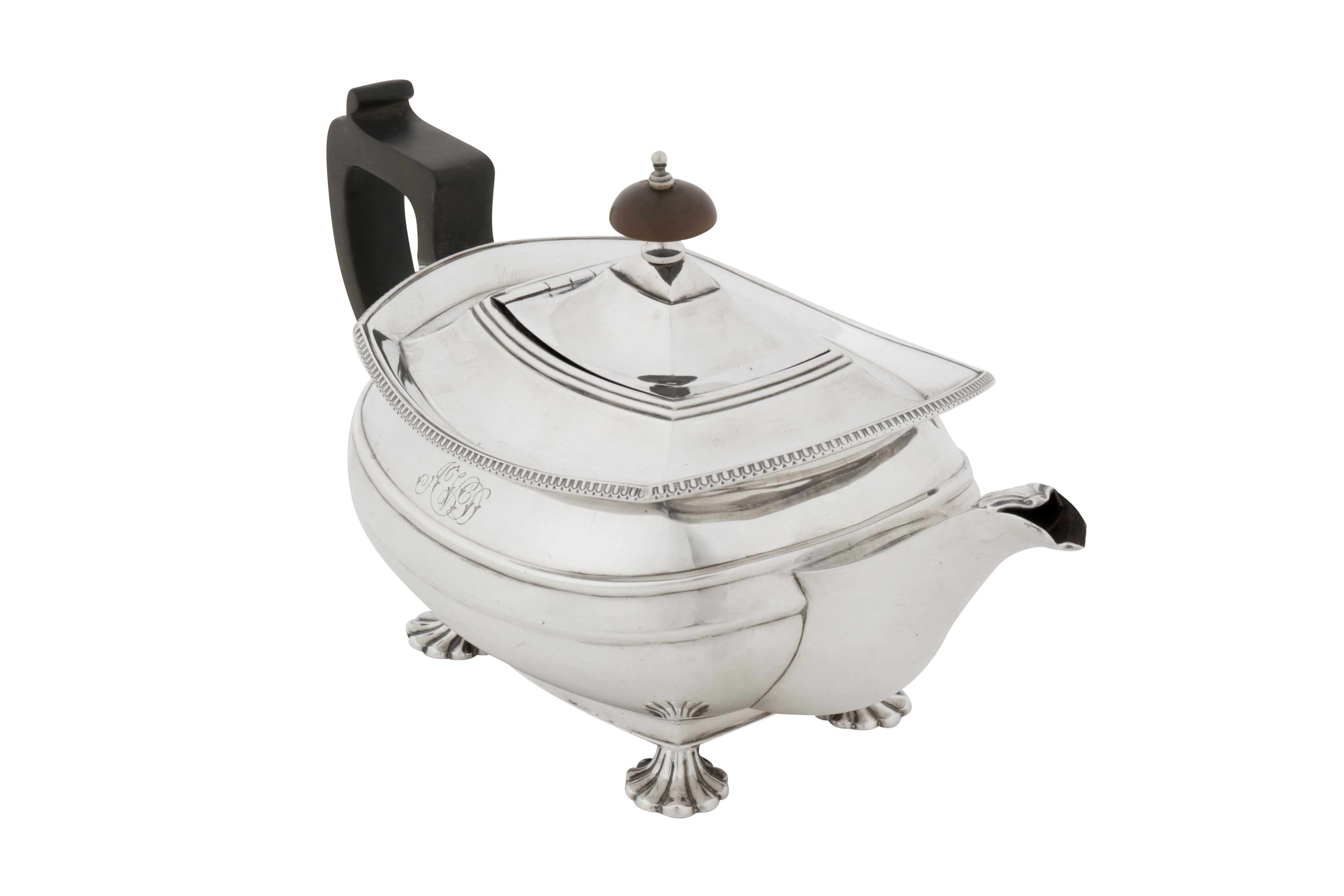 Lot 378 - A George V sterling silver three – piece tea