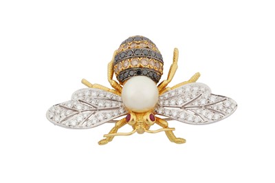 Lot 200 - A GEM-SET BEE BROOCH