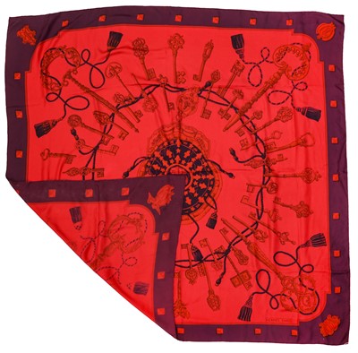 Lot 43 - Hermes 'Les Cles' Silk Scarf 140