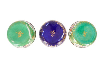 Lot 115 - A group of three George III Bilston or South Staffordshire enamel bowls