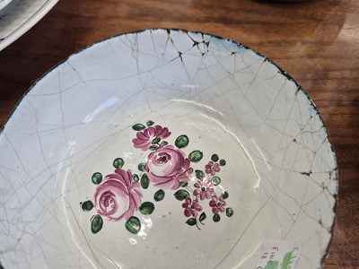Lot 115 - A group of three George III Bilston or South Staffordshire enamel bowls