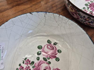Lot 115 - A group of three George III Bilston or South Staffordshire enamel bowls
