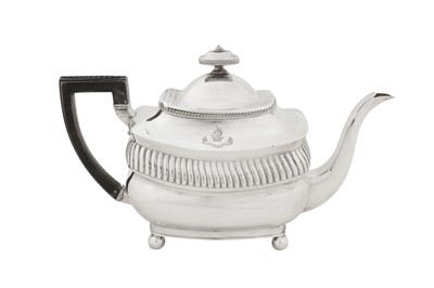 Lot 424 - A George III sterling silver teapot, London 1809 by Peter and William Bateman