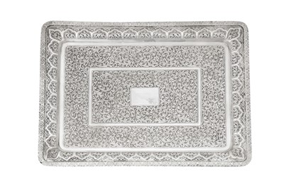 Lot 105 - A mid-20th century Anglo – Indian unmarked silver tray, Bombay circa 1950