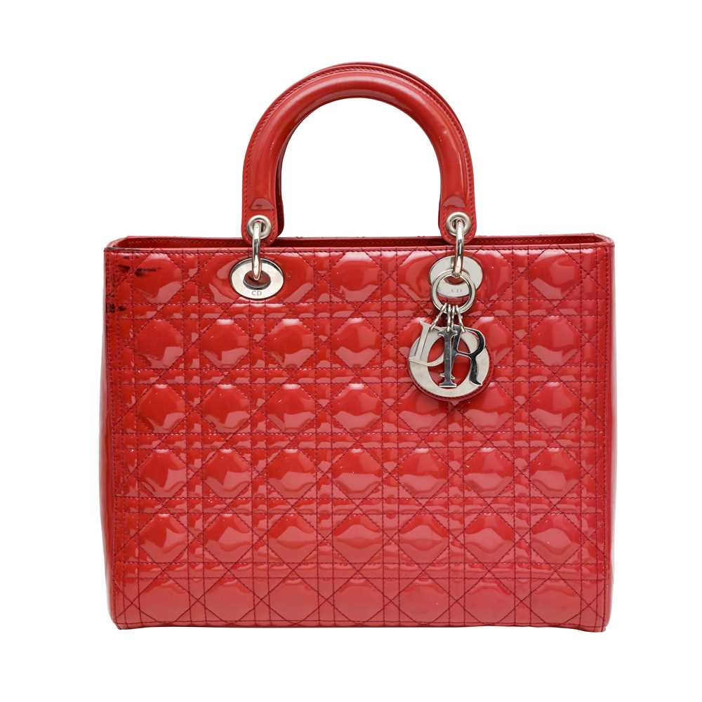 Lot 1 - Christian Dior Crimson Large Lady Dior Bag