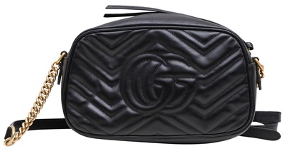 Lot 233 - Gucci Black GG Marmont Small Shoulder Bag