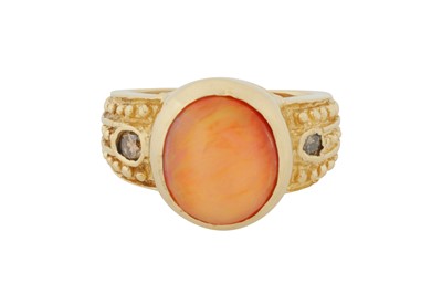 Lot 184 - AN OPAL AND DIAMOND RING