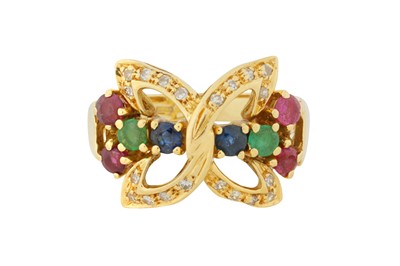 Lot 176 - A MULTI-GEM RING