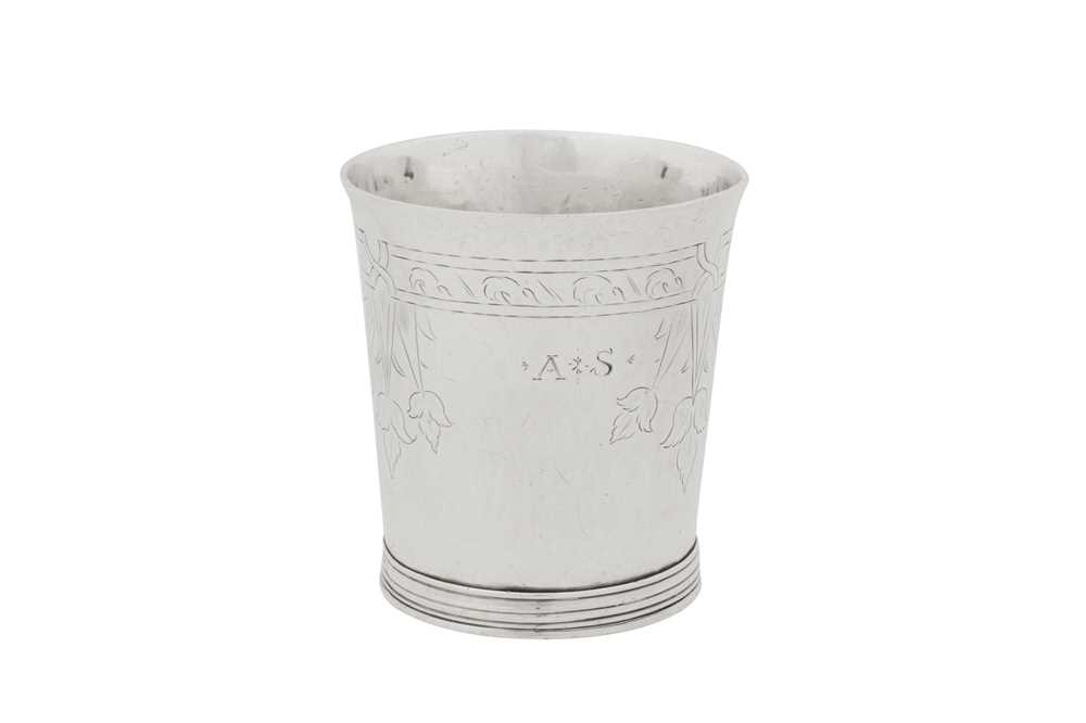 Lot 500 - An extremely rare William III provincial silver beaker, Newcastle circa 1695-1700 by Eli Bilton I (free. 1683, d.1707/8)