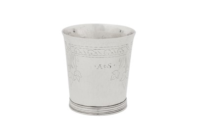 Lot 500 - An extremely rare William III late 17th century provincial silver beaker, Newcastle circa 1695-1700 by Eli Bilton I (free. 1683, d.1707/8)