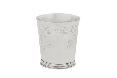 Lot 500 - An extremely rare William III provincial silver beaker, Newcastle circa 1695-1700 by Eli Bilton I (free. 1683, d.1707/8)