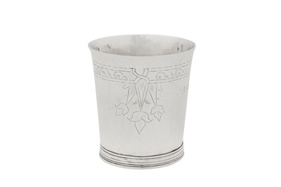 Lot 500 - An extremely rare William III provincial silver beaker, Newcastle circa 1695-1700 by Eli Bilton I (free. 1683, d.1707/8)